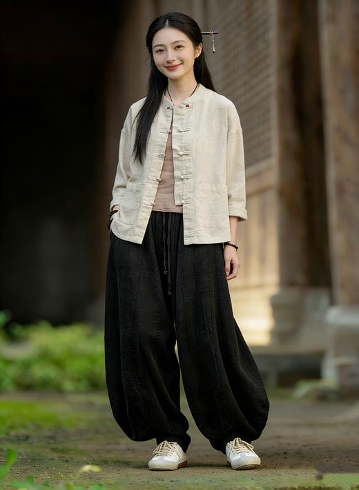 预售 臣禾	【棉麻对襟外套】 舒适休闲外套	9261010375 商品图4