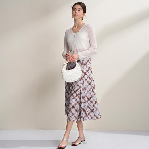 EITIE爱特爱温柔显瘦肌理感薄款V领针织衫防晒开衫外套2026夏新款B2601218 商品图5