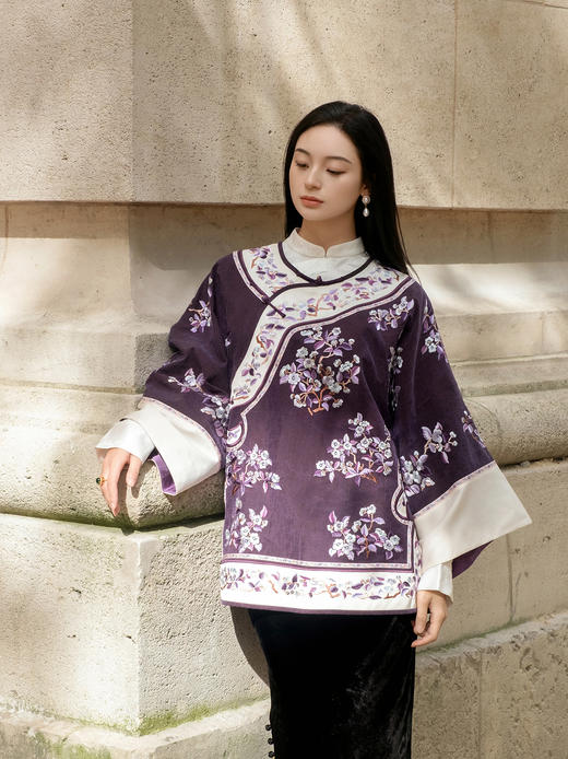 盛唐牡丹| 高货-大宋玉兰重工刺绣中式太太服-紫白 商品图7