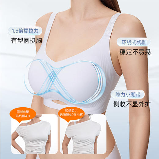 【线雕4.0】奶糖派显小杯无钢圈软支撑内衣无痕聚拢提拉薄款透气女 商品图2