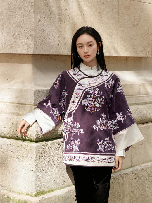 盛唐牡丹| 高货-大宋玉兰重工刺绣中式太太服-紫白 商品图8