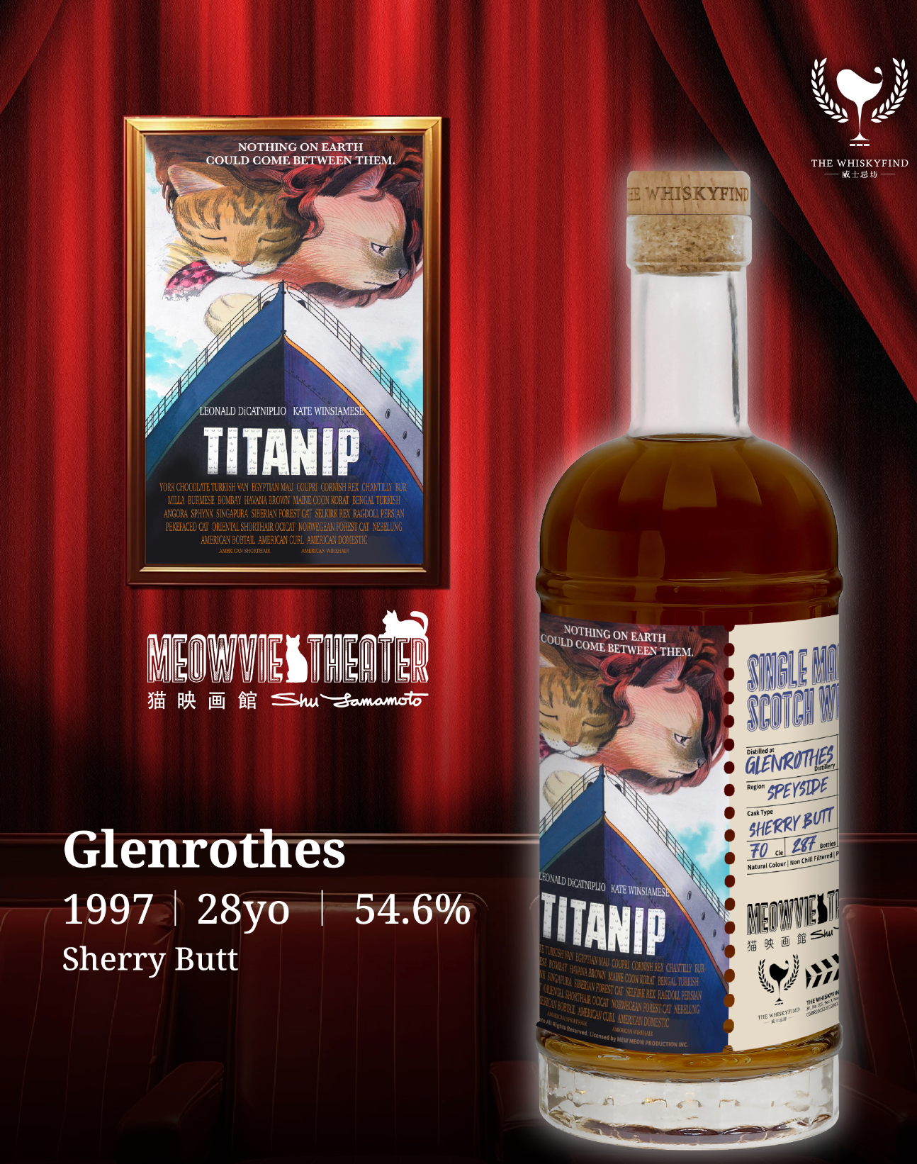 猫映画馆 泰坦尼喵号 格兰路思1997单一麦芽威士忌