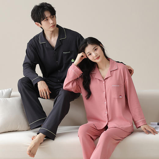 上新秒杀99元 100% 棉情侣睡衣 2026新款宽松透气抗起球 男女款舒适家居服ZXFX2026 商品图2