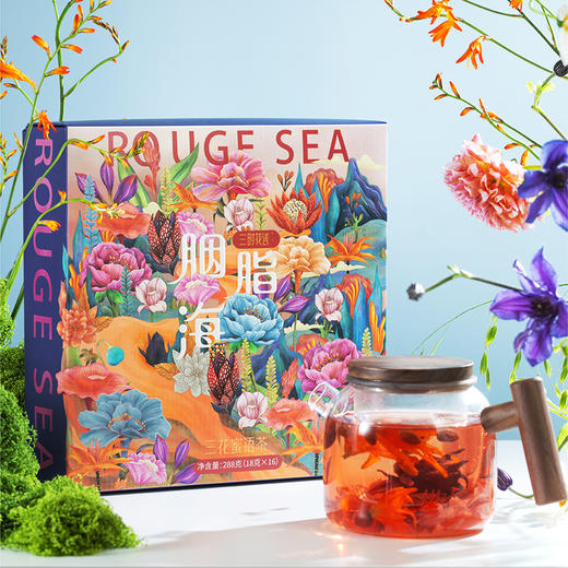 三时花述 胭脂海三花蜜语茶288g/盒（18克×16袋） 商品图0