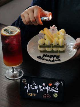 🌿到店就能有的生日氛围~（手写hbd+蛋糕+蜡烛）