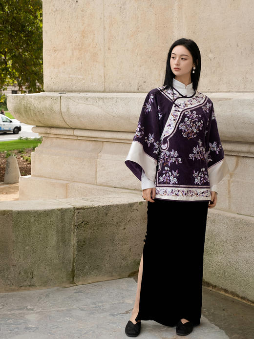 盛唐牡丹| 高货-大宋玉兰重工刺绣中式太太服-紫白 商品图9