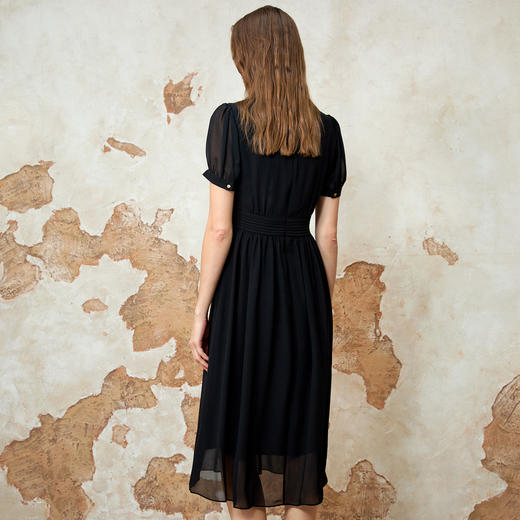 EITIE爱特爱法式优雅收腰飘逸轻薄显瘦连衣裙夏新款8207928 商品图7