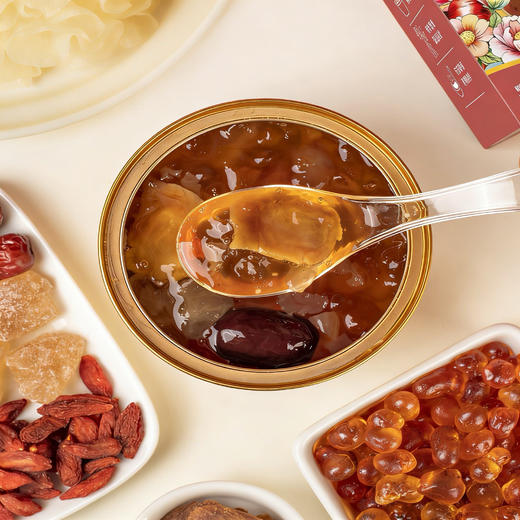 三时花述 东方植萃鲜炖桃胶羹1560克/盒（260克X6碗） 商品图2