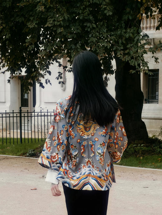 盛唐牡丹|高货-重缎真丝满绣蟒袍-唯一款[特价品](不退不换）-灰色 商品图2