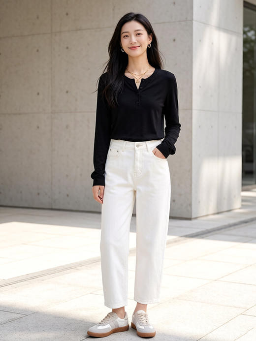 预售 臣禾	【后腰松紧老爹裤】梨形必备小个子牛仔裤休闲裤	9261060158 商品图8