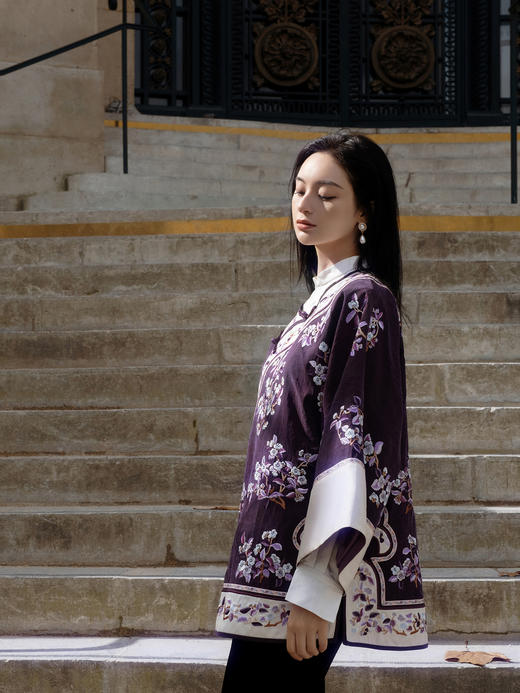 盛唐牡丹| 高货-大宋玉兰重工刺绣中式太太服-紫白 商品图11