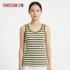 Threegun三枪 彩条罗纹女背心-T30001A01