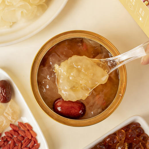 三时花述 东方植萃鲜炖桃胶羹1560克/盒（260克X6碗） 商品图1