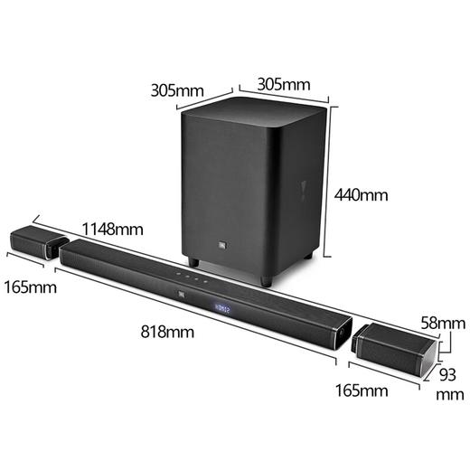 JBL BAR5.1 510W大功率电视回音壁家庭影院套装 5.1声道 10寸无线低音炮 商品图3