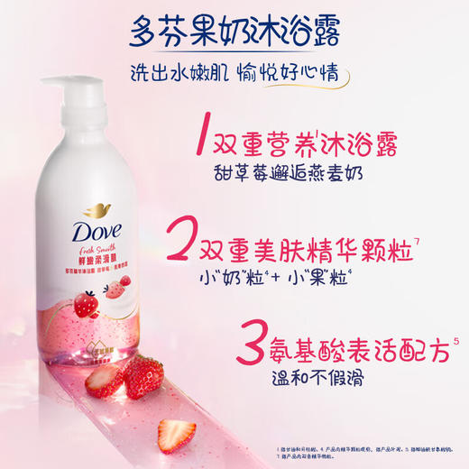 多芬（Dove）精华沐浴露甜草莓燕麦奶香 620g 商品图4