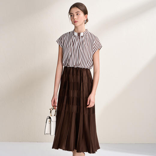 EITIE爱特爱复古通勤风假两件设计感收腰无袖连衣裙2026夏季新款B2607250 商品图1