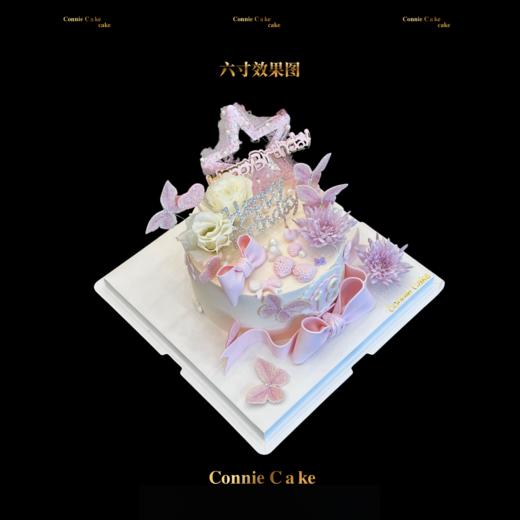 粉系蝴蝶18岁成人礼蛋糕 商品图1