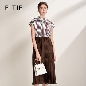 EITIE爱特爱复古通勤风假两件设计感收腰无袖连衣裙2026夏季新款B2607250