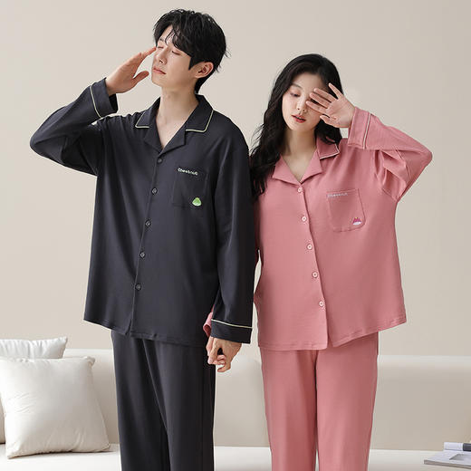 上新秒杀99元 100% 棉情侣睡衣 2026新款宽松透气抗起球 男女款舒适家居服ZXFX2026 商品图0