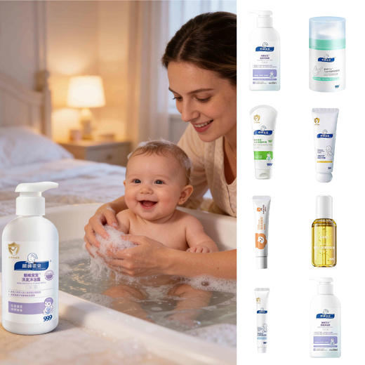 顺峰宝宝精华霜沐浴露润肤油护臀膏 商品图0
