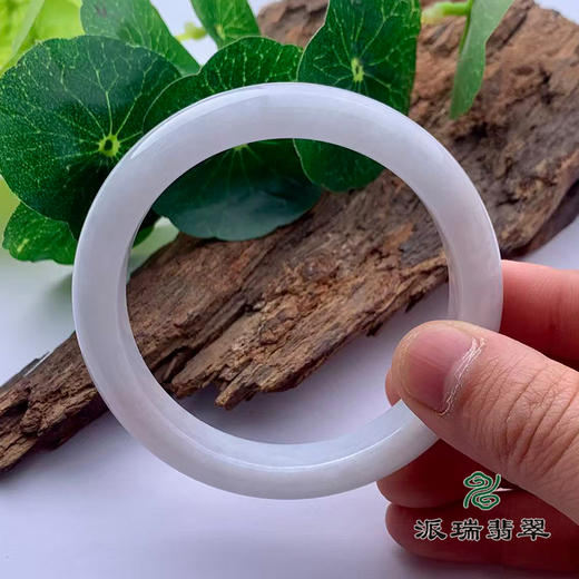 派瑞翡翠 翡翠手镯 糯种 白色 商品图3