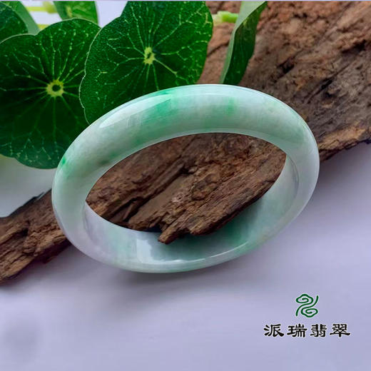 派瑞翡翠 翡翠手镯 糯种 飘花 商品图0