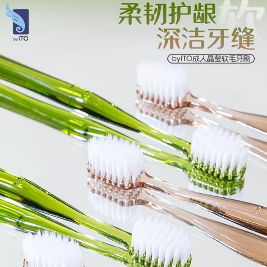 ITO艾特柔成人晶莹软毛牙刷2只装（琥珀绿/棕） 商品图2