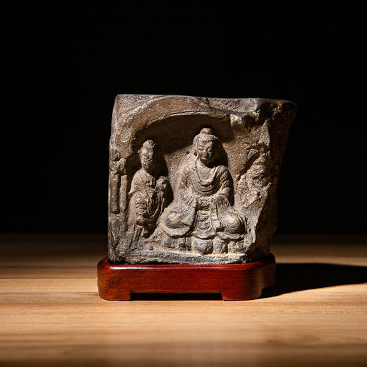 南北朝佛造像古砖镶嵌歙石制砚 商品图5