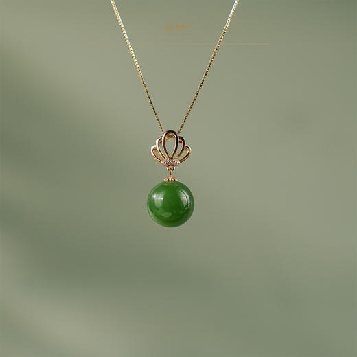 【云冕】金镶碧玉吊坠 商品图2
