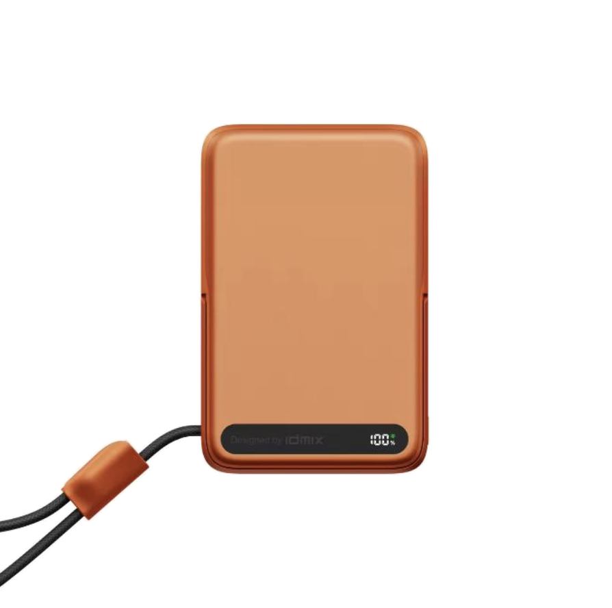 移动电源 无线磁吸带线27W 10000mAh 橙色/灰色-idmix