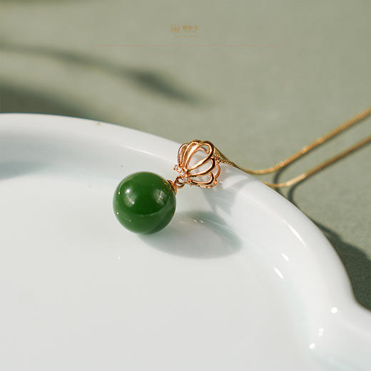 【云冕】金镶碧玉吊坠 商品图4