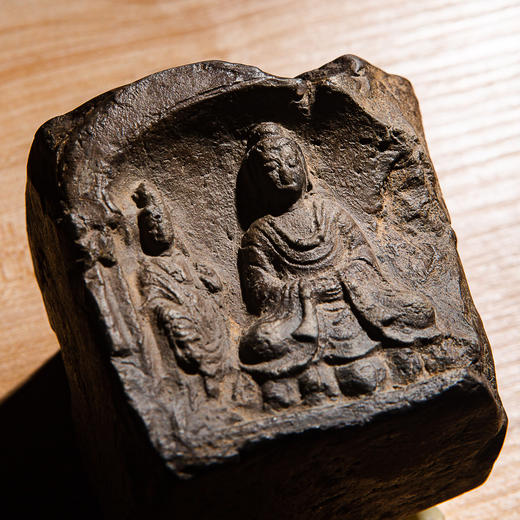 南北朝佛造像古砖镶嵌歙石制砚 商品图2