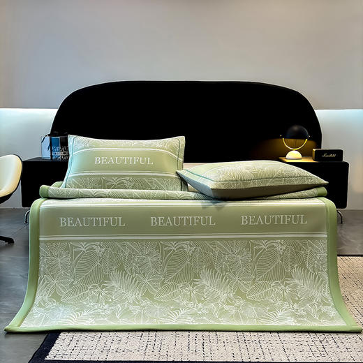 【春夏上新】自然醒5A乙纶全PE花卉轻奢提花凉感软凉席高端夏季冰丝凉席三件套床笠凉感空调单席垫子（可水洗机洗）QJ 商品图13