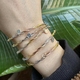 SpoiledBrat Jewelry925纯银镀三色金软镯