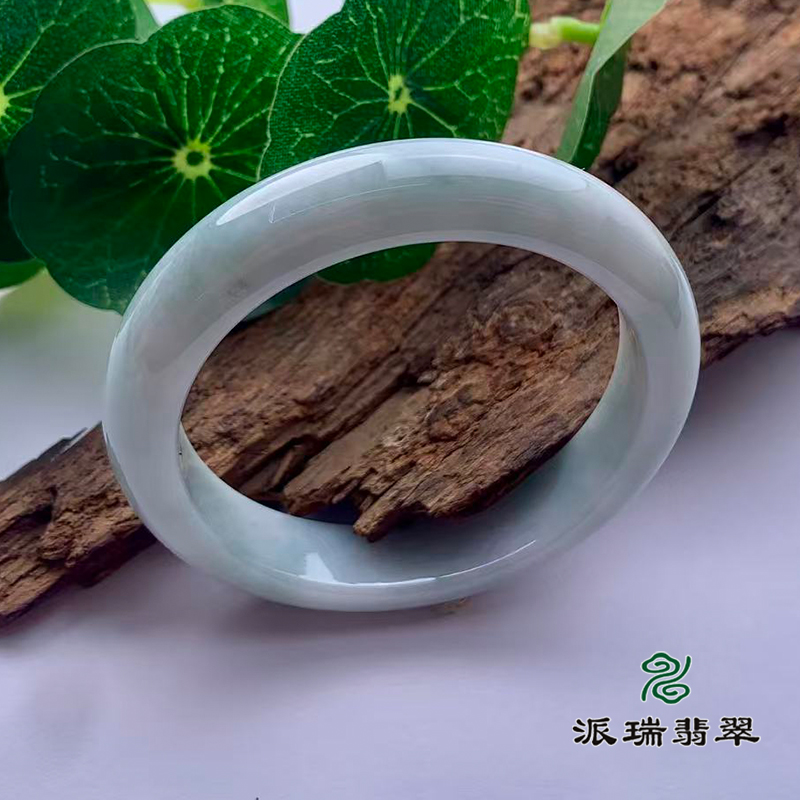 派瑞翡翠 翡翠手镯 糯种 飘花