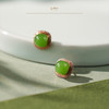 【格蕾】18K玫瑰金镶碧玉苹果绿细钻耳钉 商品缩略图2