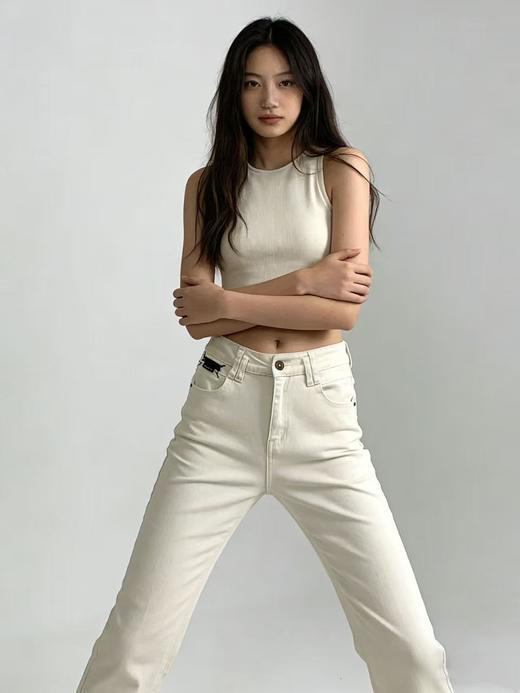 软料牛仔【自营】衣周期 8255（95%棉）高弹力烟管裤九分浅色牛仔裤-喜出 商品图2