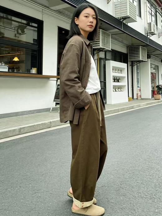 品牌促【自营】衣周期 8082松紧腰卷边宽松九分休闲裤-喜出 商品图1