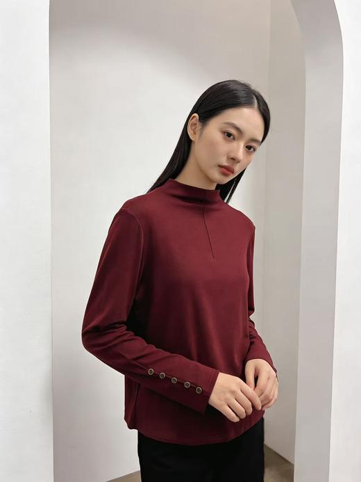 418良粉节|2026 活动爆款 超软糯【自营】很显白～衣周期 276 袖口钉扣高弹质感打底衫上衣-喜出 商品图2