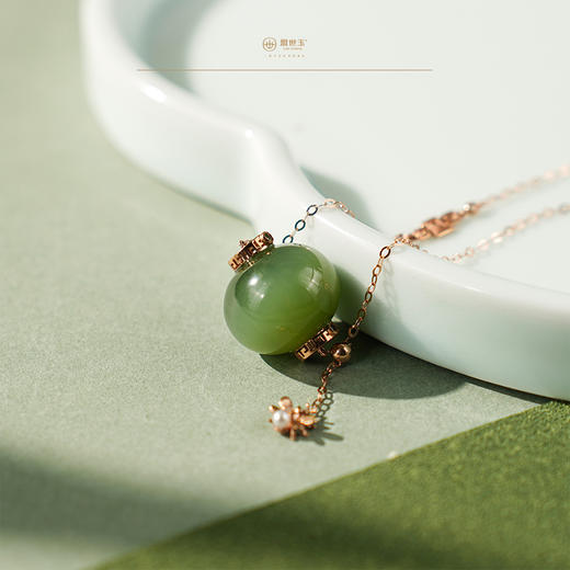 【春娇】金镶猫眼碧玉吊坠 商品图2
