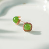 【格蕾】18K玫瑰金镶碧玉苹果绿细钻耳钉 商品缩略图3