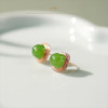 【格蕾】18K玫瑰金镶碧玉苹果绿细钻耳钉 商品缩略图5