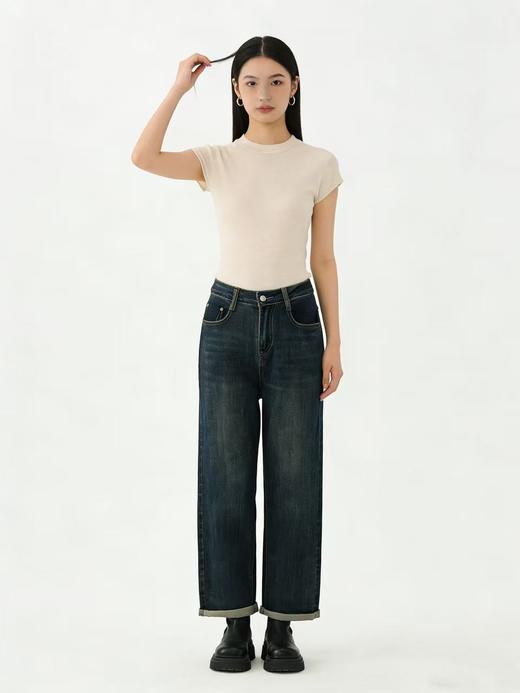 418良粉节|2026 活动爆款 软料牛仔【自营】衣周期 8888（85%棉）卷边老爹裤九分牛仔裤-喜出 商品图1