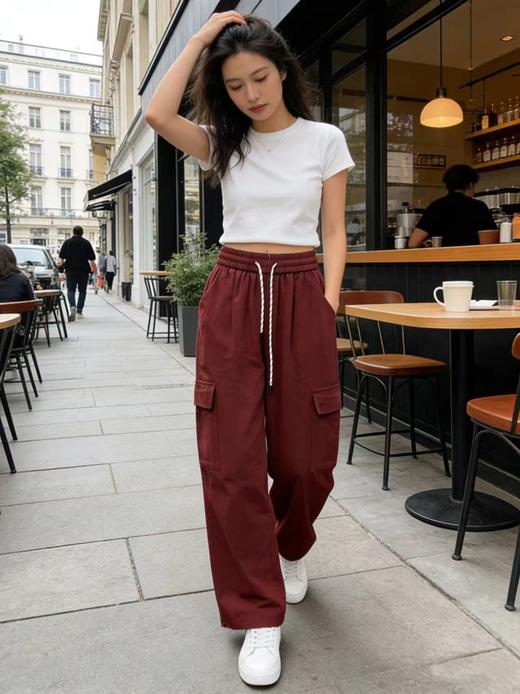 418良粉节|2026 活动爆款 品牌促【自营】衣周期 6310（100%棉）两穿～松紧腰休闲工装裤-喜出 商品图3