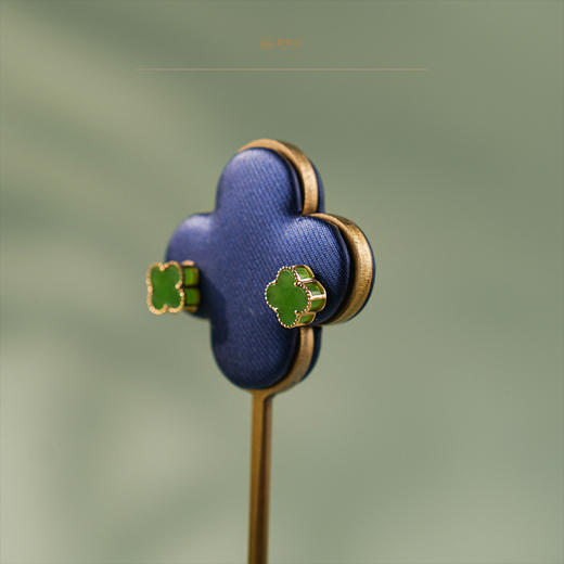 【幸福屿】18K玫瑰金镶碧玉耳钉 商品图5