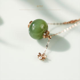 【春娇】金镶猫眼碧玉吊坠