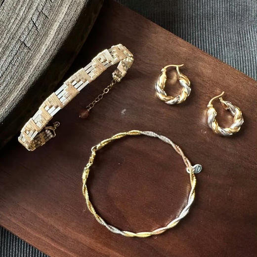 SpoiledBrat Jewelry925纯银镀三色金软镯 商品图1