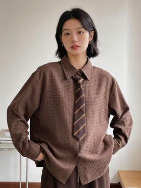 418良粉节|2026 活动爆款 品牌促【自营】衣周期 送领带 6698卡色小格子衬衫上衣-喜出