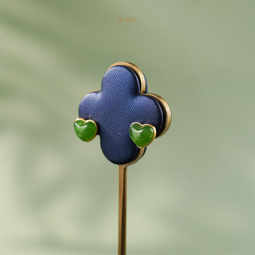 【瑾莳】18K玫瑰金镶碧玉耳钉 商品图5