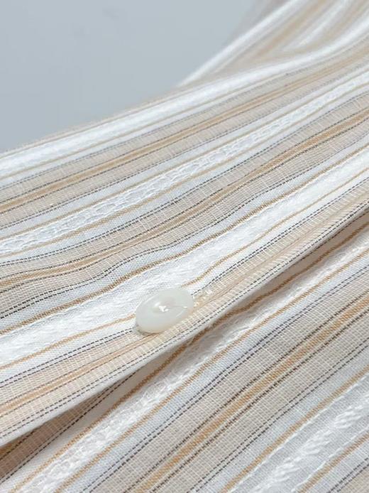 418良粉节|2026 活动爆款 品牌促【自营】衣周期 （两件套）9132春夏薄款 清爽透气～100%竹节棉衬衫➕背心套装上衣-喜出 商品图4